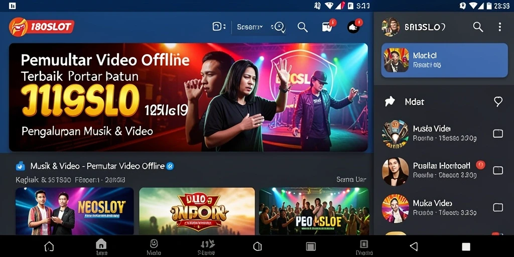 Antarmuka aplikasi Pemutar Video Offline 180SLOT yang sederhana dan intuitif.