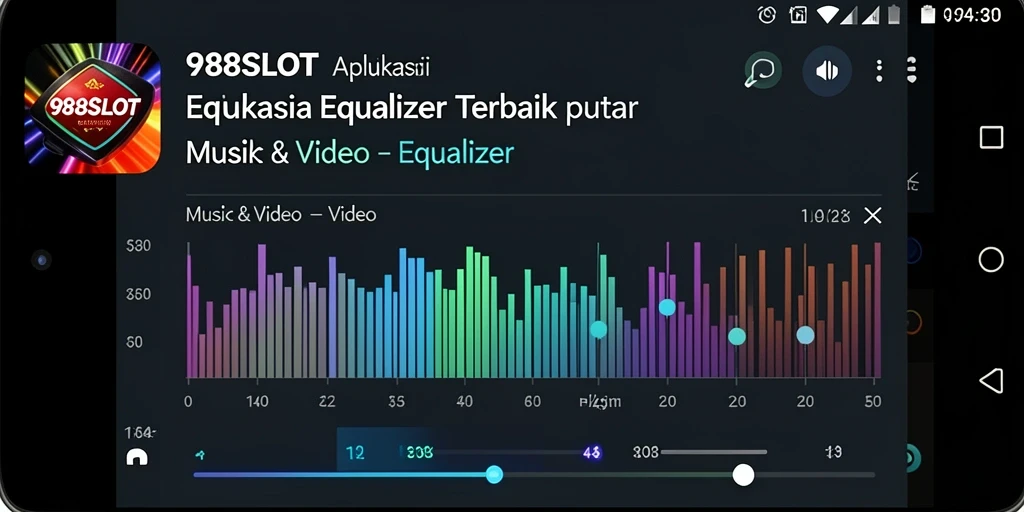 Antarmuka pengguna aplikasi Equalizer 988SLOT yang sederhana dan fungsional.