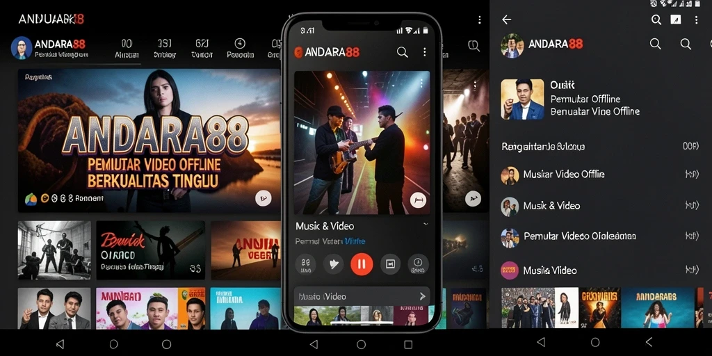 Antarmuka sederhana dan fungsional dari ANDARA88 untuk Pemutar Video Offline.