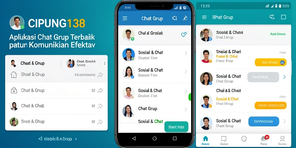 Tampilan antarmuka aplikasi CIPUNG138 yang modern dan intuitif untuk Chat Grup.