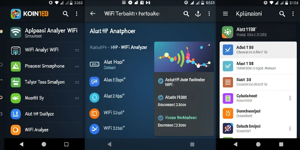 Tampilan antarmuka utama KOIN138 yang menunjukkan analisis jaringan WiFi.