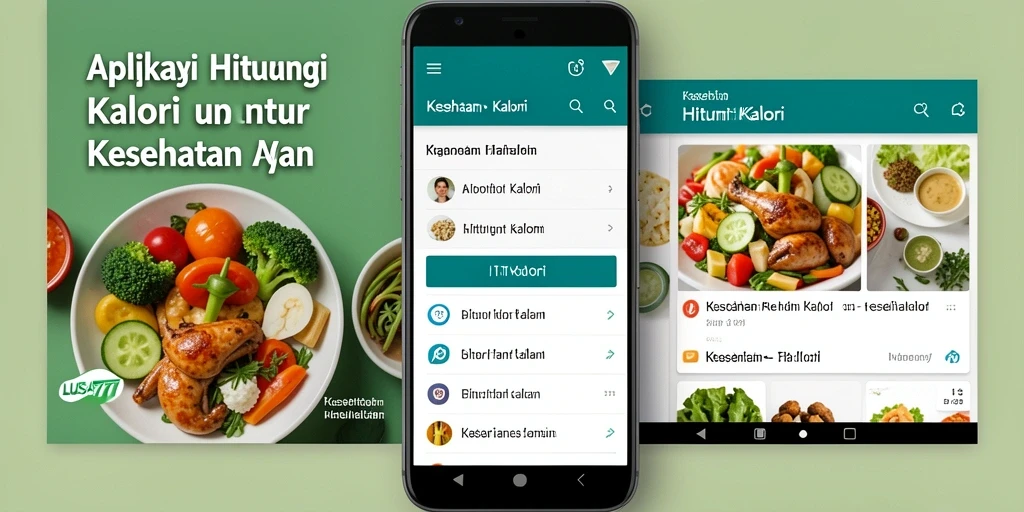 Antarmuka LUSA777 menampilkan fitur hitung kalori yang ramah pengguna.