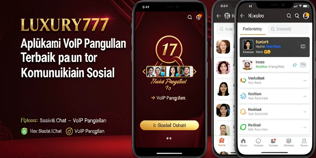 Antarmuka pengguna LUXURY777 dengan fungsi VoIP Panggilan yang sederhana.