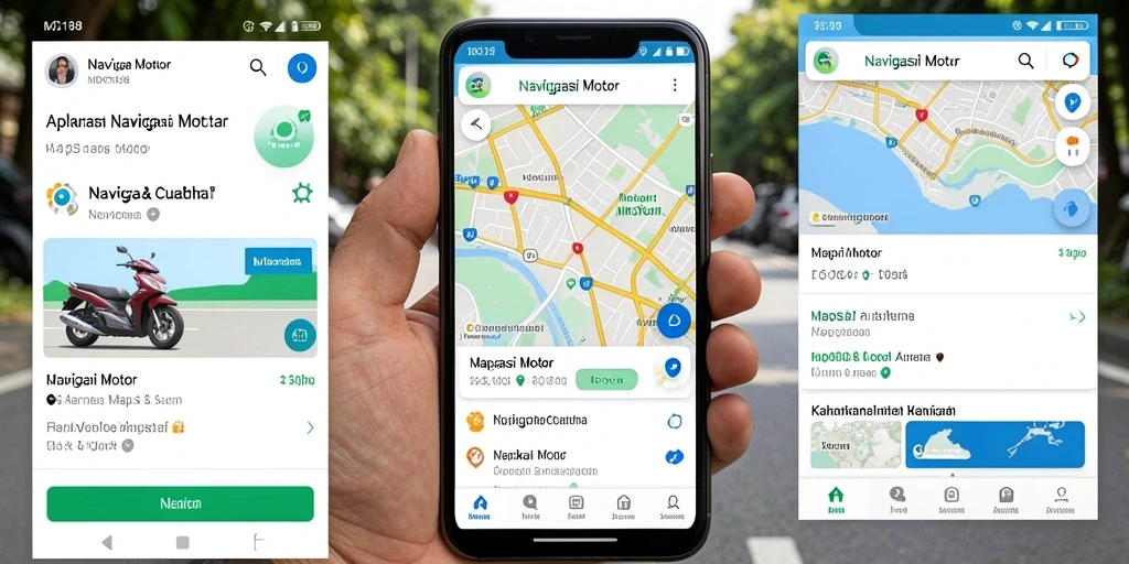 Antarmuka aplikasi MDG188 untuk navigasi motor yang intuitif.