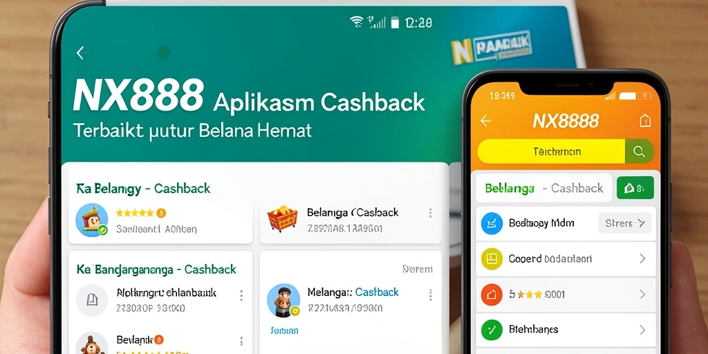 Antarmuka NX888 menampilkan berbagai penawaran cashback yang menarik.