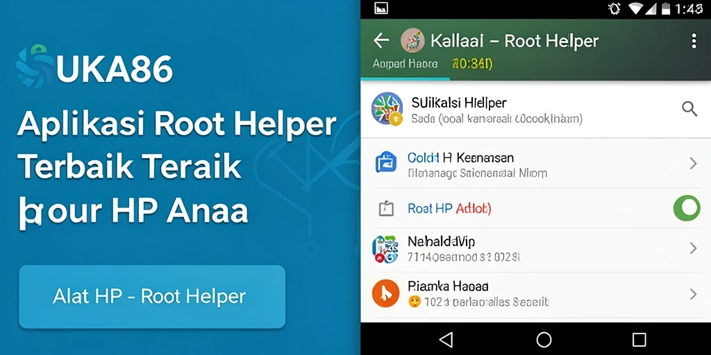 Screenshot utama SUKA86 menampilkan antarmuka pengguna yang sederhana dan fungsi Root Helper.